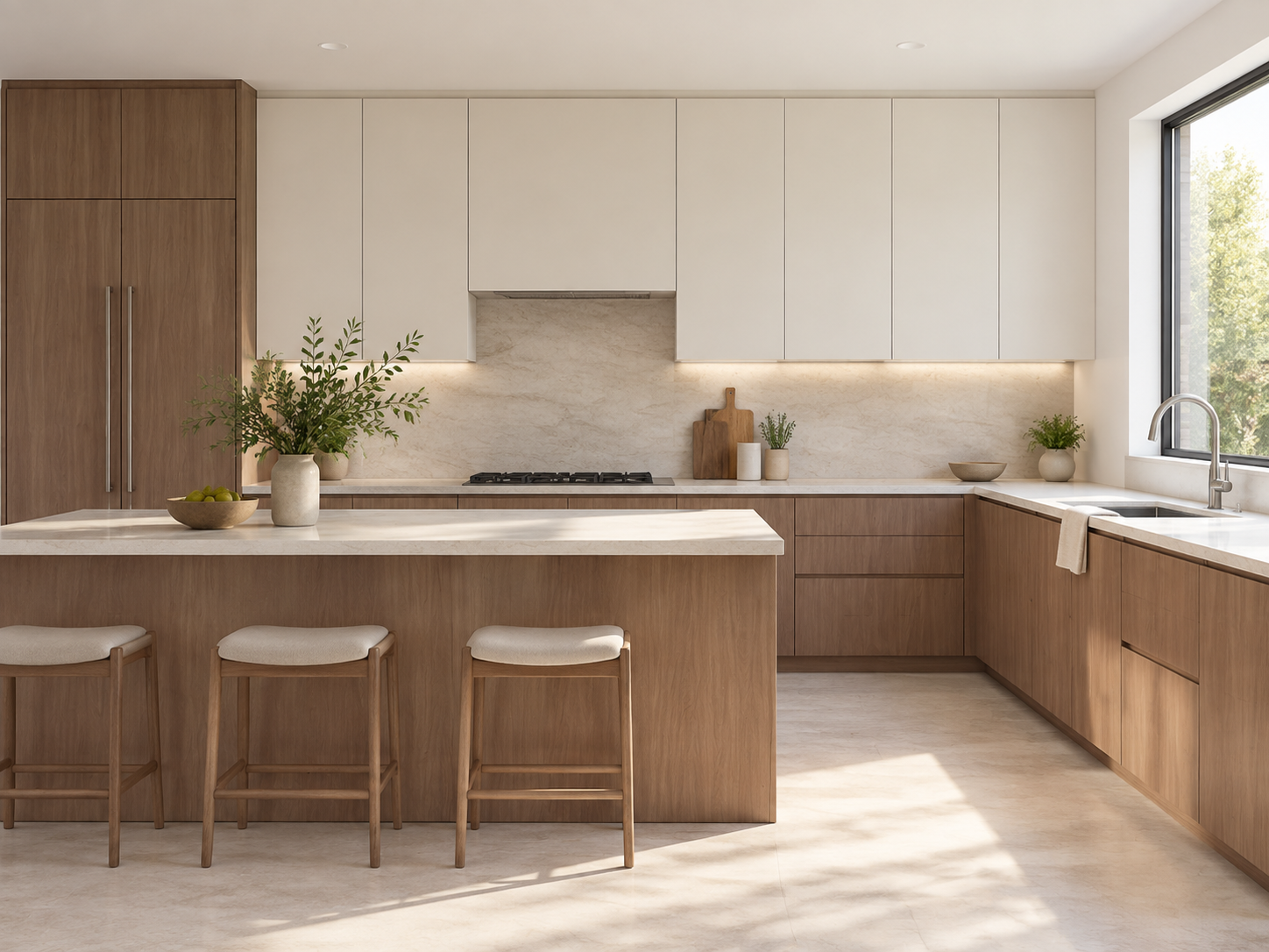 Illustrative rendering of a flat-panel kitchen